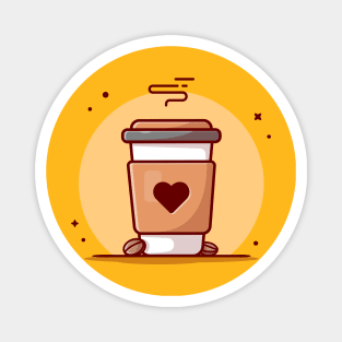 Coffee Cup Cartoon Vector Icon Illustration Magnet